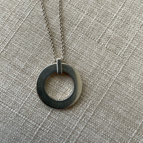Sterling Silver 1837 Open Circle Pendant Necklace - Picture 2 of 3